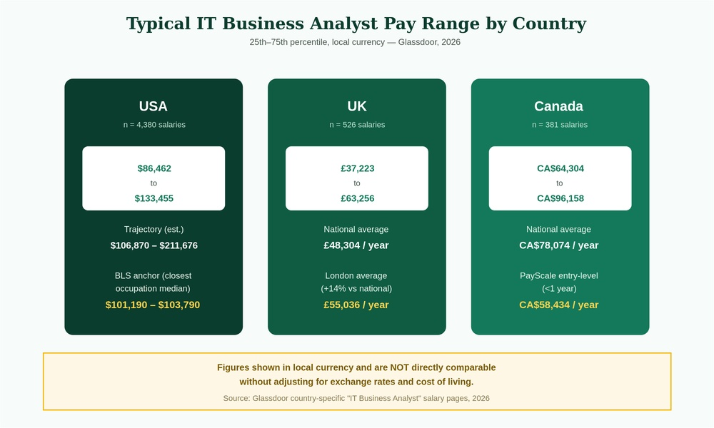 IT Business Analyst Salary by Country
